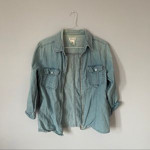 light denim jacket top w zipper